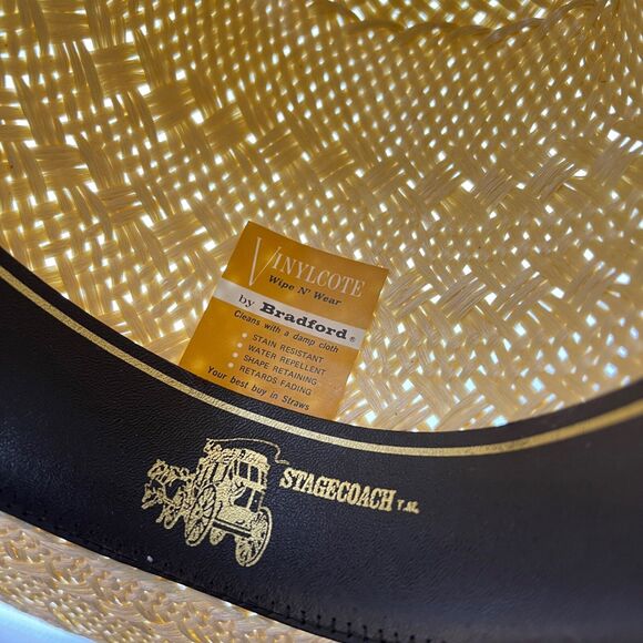 Vintage Resistol Mens Western Straw Hat Size 6 3/4 Snake River Stagecoach Texas - Picture 5 of 7